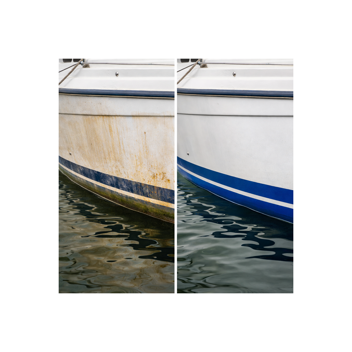 Nettoyage d'une coque de bâteau